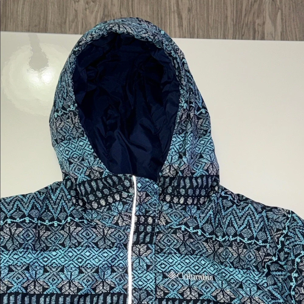 Columbia Youth Girls Snow Puff Hooded Jacket Full Zip Multicolor Size XL